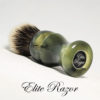 wet-shave-brush-handle-neo-resinate-black-and-green-pearl-24mm-bob-quinn-elite-razor-5