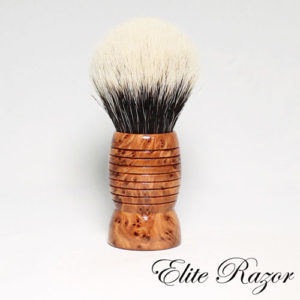 wet-shave-brush-handle-wood-Thuya-Burl-24mm-bob-quinn-elite-razor-1