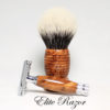 wet-shave-brush-handle-wood-Thuya-Burl-24mm-bob-quinn-elite-razor-5